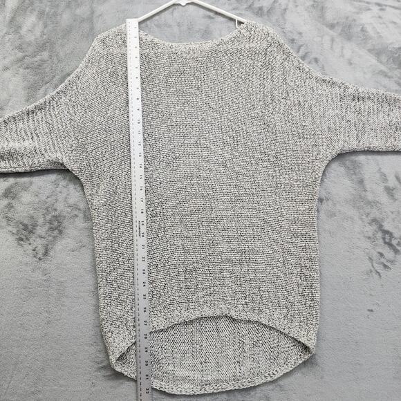 Ann Taylor LOFT Lounge Sweater Womens S Gray Half Sleeve High Low Hem Marl Knit - Picture 6 of 7
